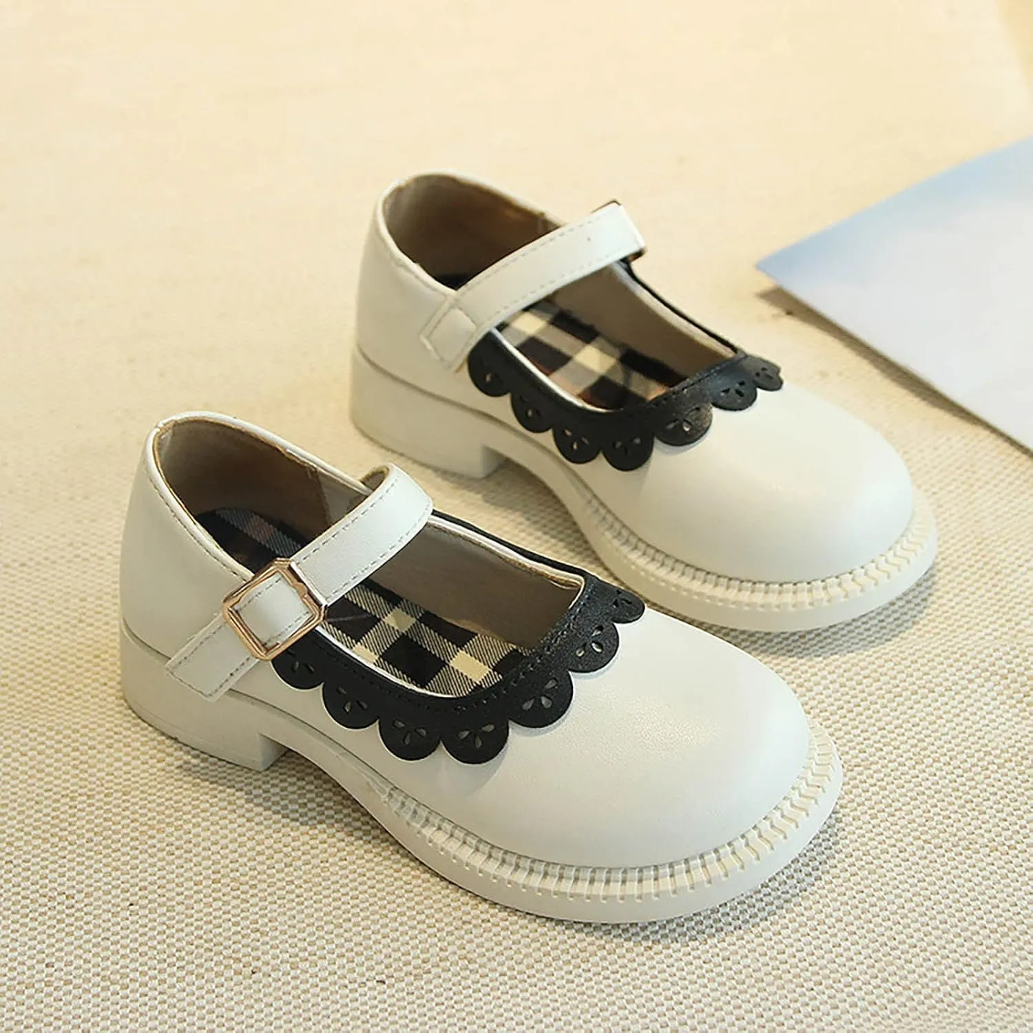 Girls Dress Shoes Toddler Flower Girl Low Heels Mary Jane Flat for School Uniform Wedding (Little/Big Toddler Shoes