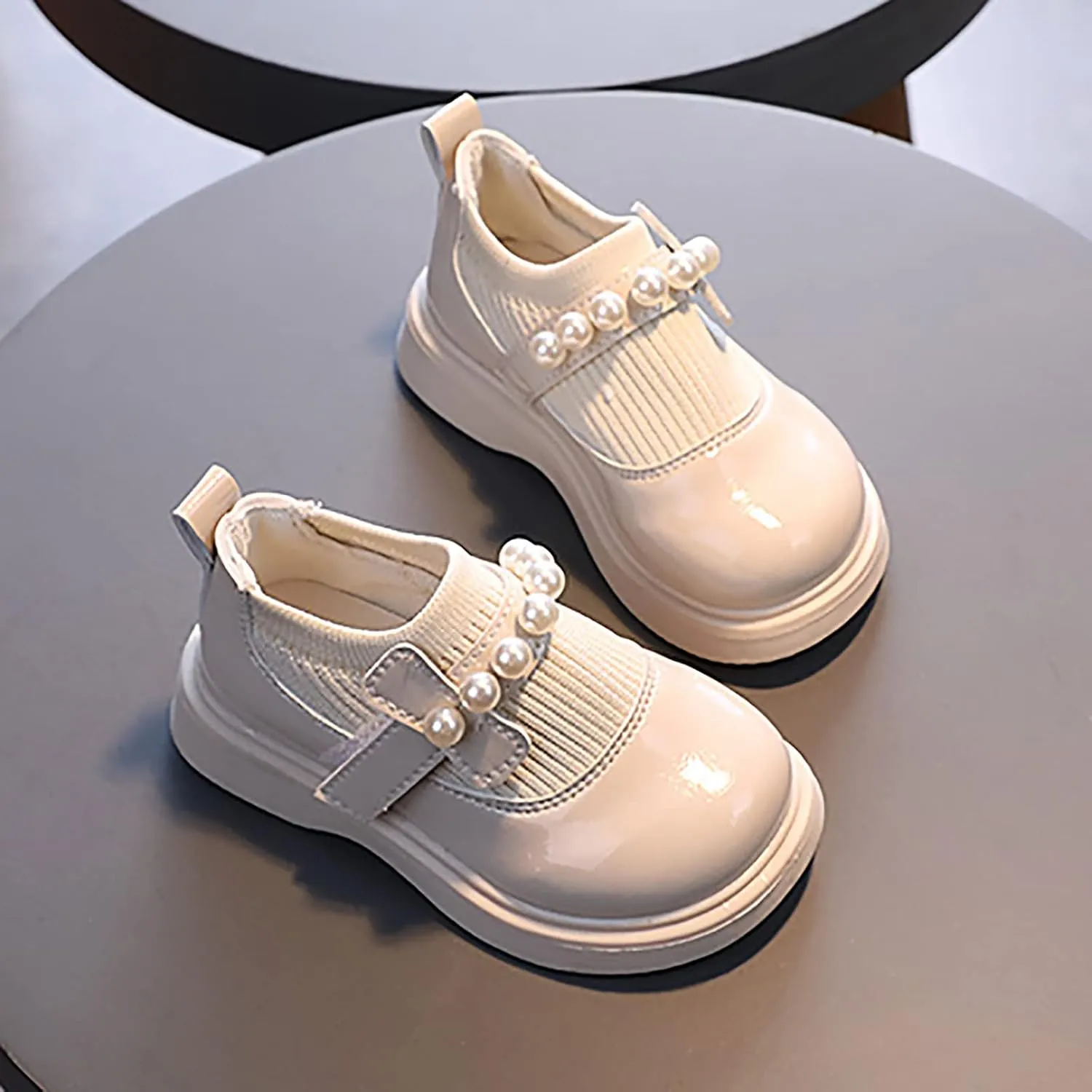 Girls Lined Rain Boots Size 4 Girls Toddler Little Kid Big Kid Dress Flat Ballerina Shoe Leather Kids Rainproof Boots