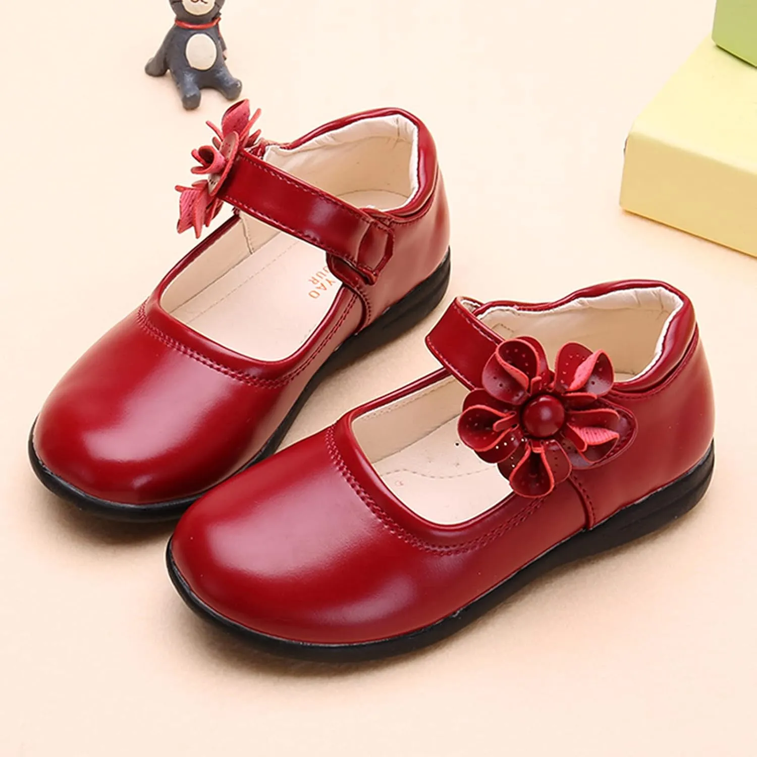 Girls Mary Jane Flat School Uniform Shoes Toddler Girls Ballet Flat Flower Girl Dress Shoes for Party Baby Girl Shoes