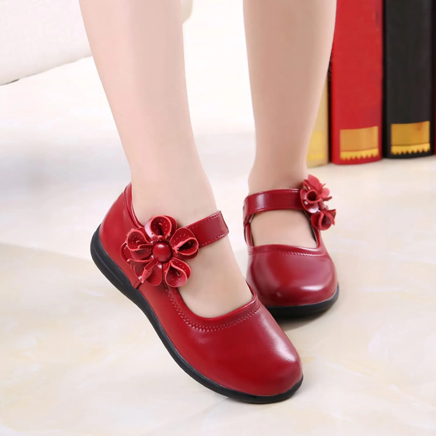 Girls Mary Jane Flat School Uniform Shoes Toddler Girls Ballet Flat Flower Girl Dress Shoes for Party Baby Girl Shoes