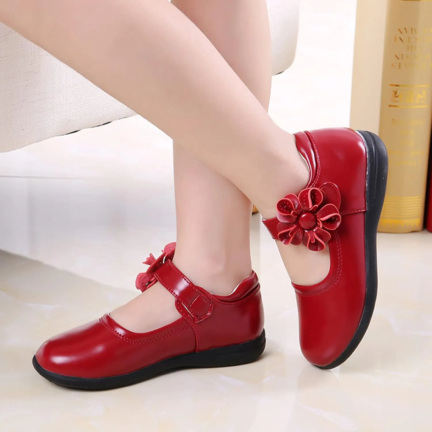 Girls Mary Jane Flat School Uniform Shoes Toddler Girls Ballet Flat Flower Girl Dress Shoes for Party Baby Girl Shoes