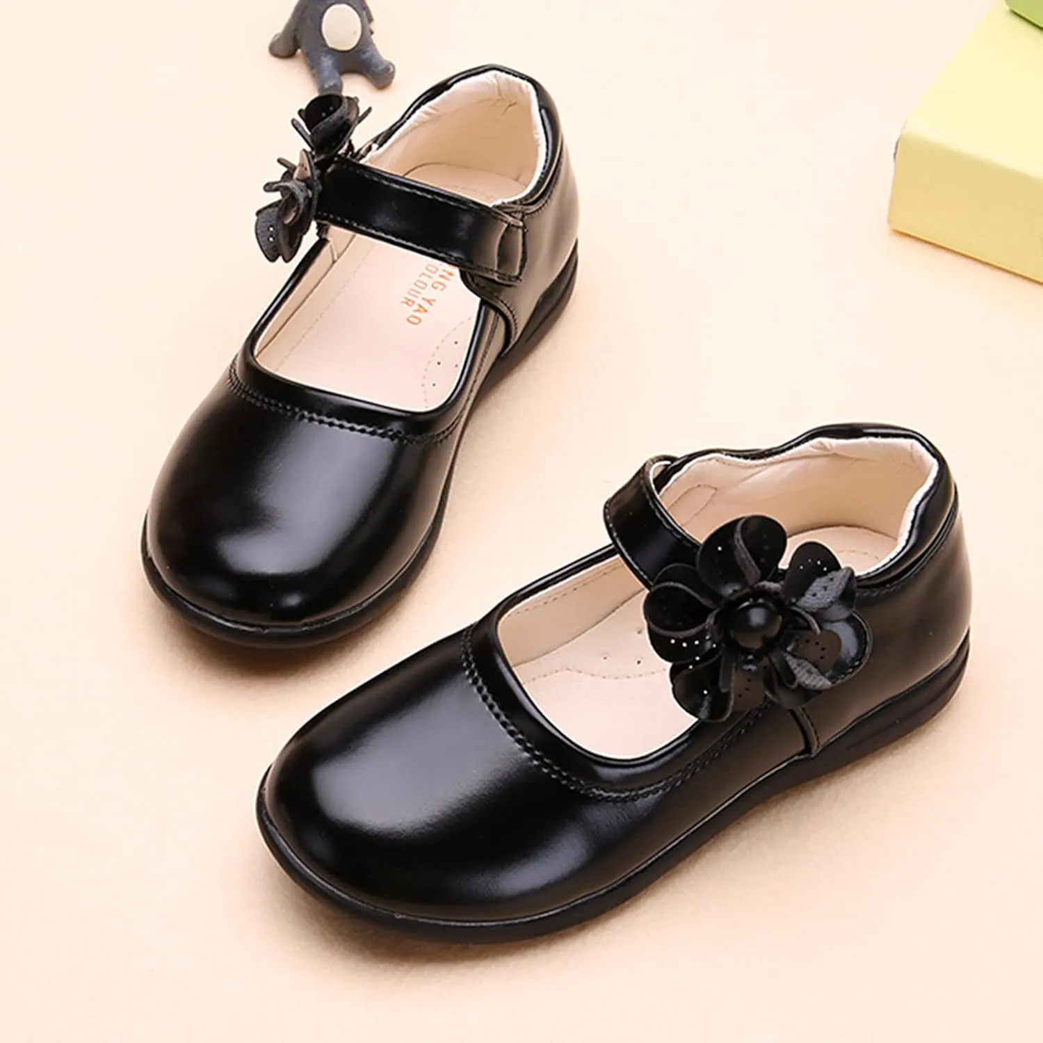 Girls Mary Jane Flat School Uniform Shoes Toddler Girls Ballet Flat Flower Girl Dress Shoes for Party Baby Girl Shoes