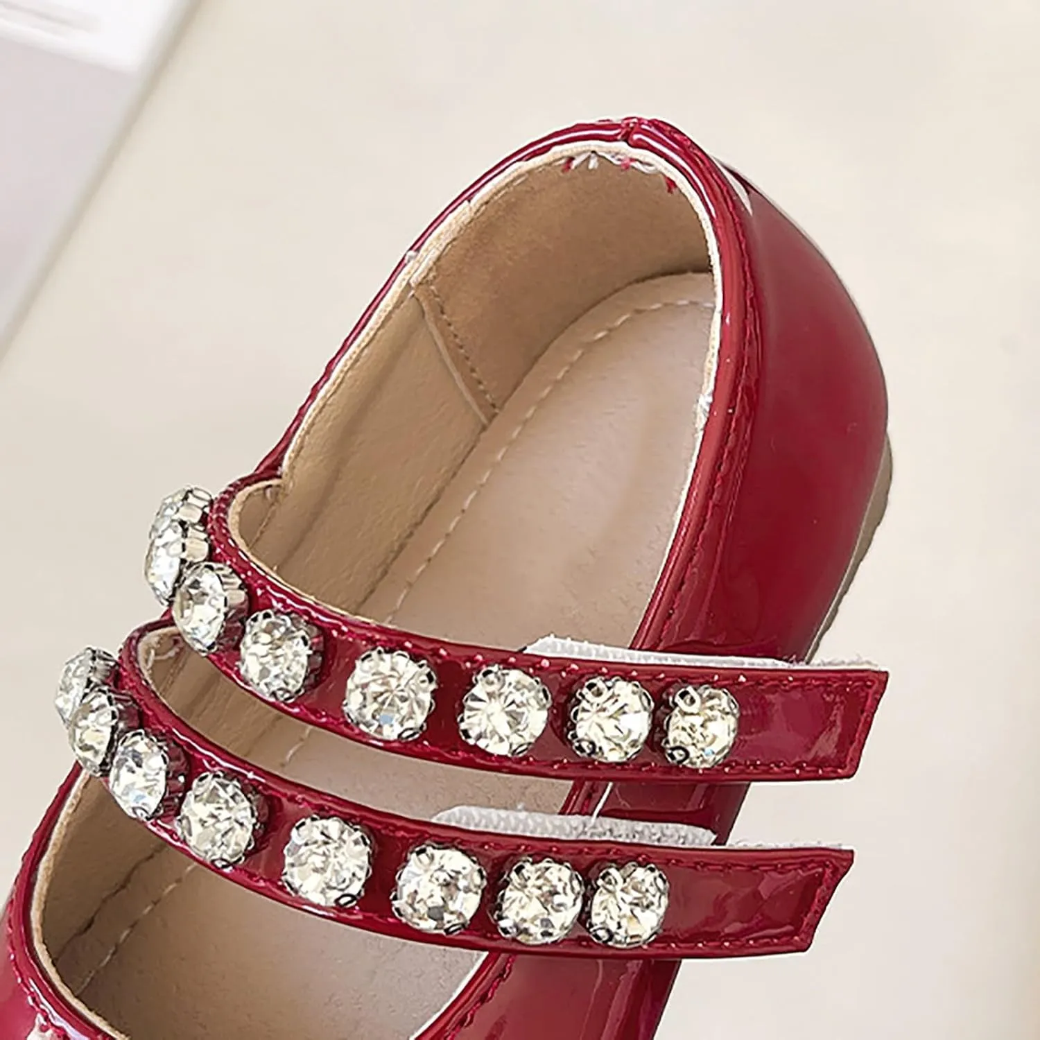Girls Mary Jane Flats Toddler Little Girls Dress Shoes with Pearl Princess Wedding Party Uniform Baby Girl Shoes