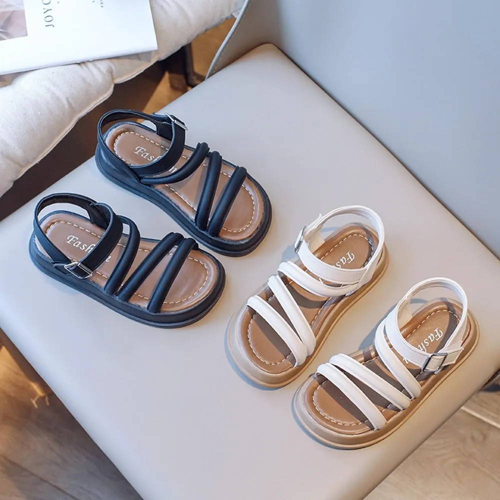 Girls Sandals Fashion Summer Strappy Flats Gladiator Sandals Shoes Open Toe Cute Flats Dress Sandals For Toddler/Little Kid/Big Kid