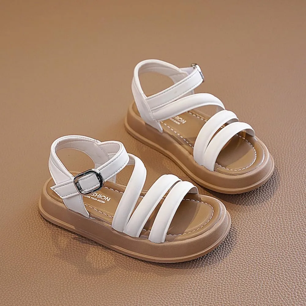 Girls Sandals Fashion Summer Strappy Flats Gladiator Sandals Shoes Open Toe Cute Flats Dress Sandals For Toddler/Little Kid/Big Kid