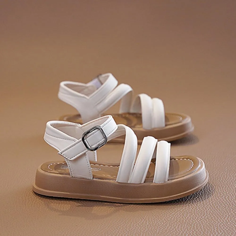 Girls Sandals Fashion Summer Strappy Flats Gladiator Sandals Shoes Open Toe Cute Flats Dress Sandals For Toddler/Little Kid/Big Kid