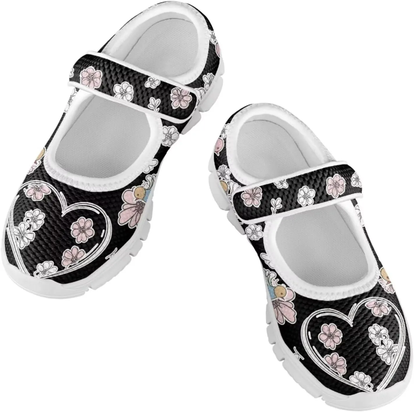 Girls School Uniform Shoes Cartoon Rooster Little Girl Mary Jane Flats Mesh Sneaker Kids Running Shoes Wedding Party Flats Dress Shoes