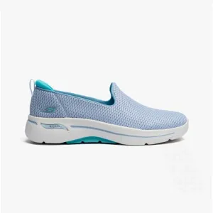 GO WALK ARCH FIT - HAZEL Ladies Slip-On Trainers Grey/Aqua
