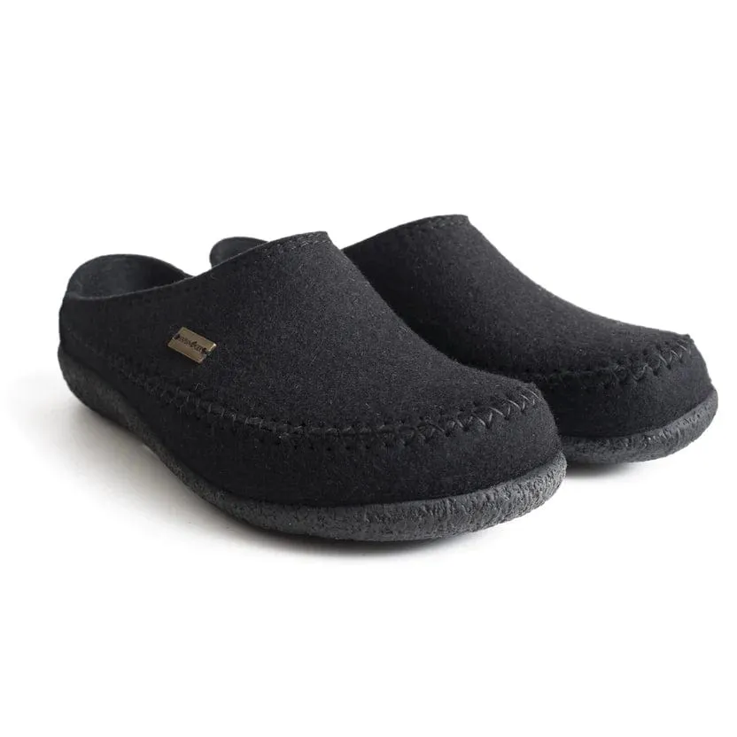 Haflinger Unisex Fletcher Slippers- Black