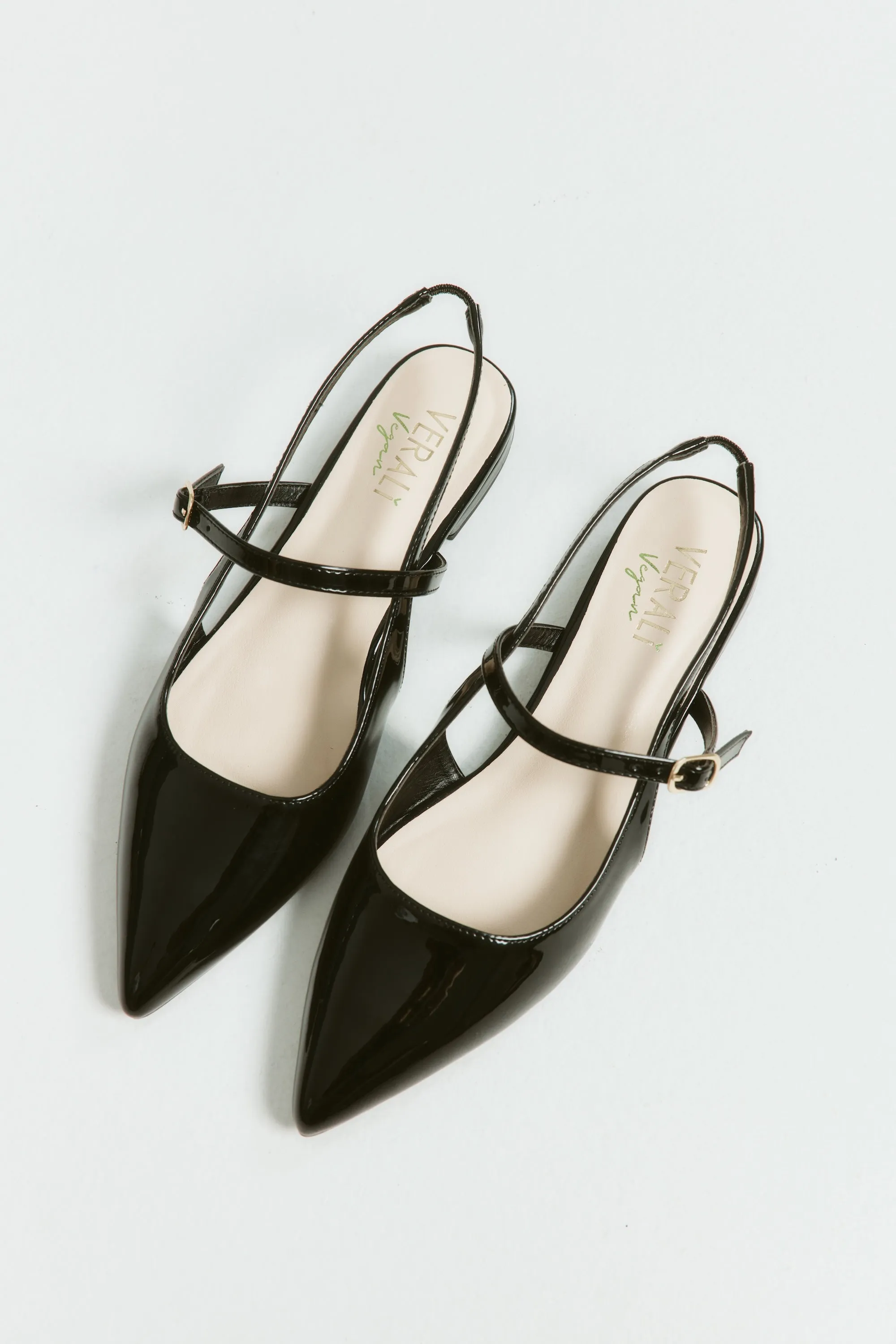 Hiatus Sling Back Flats - Black Patent