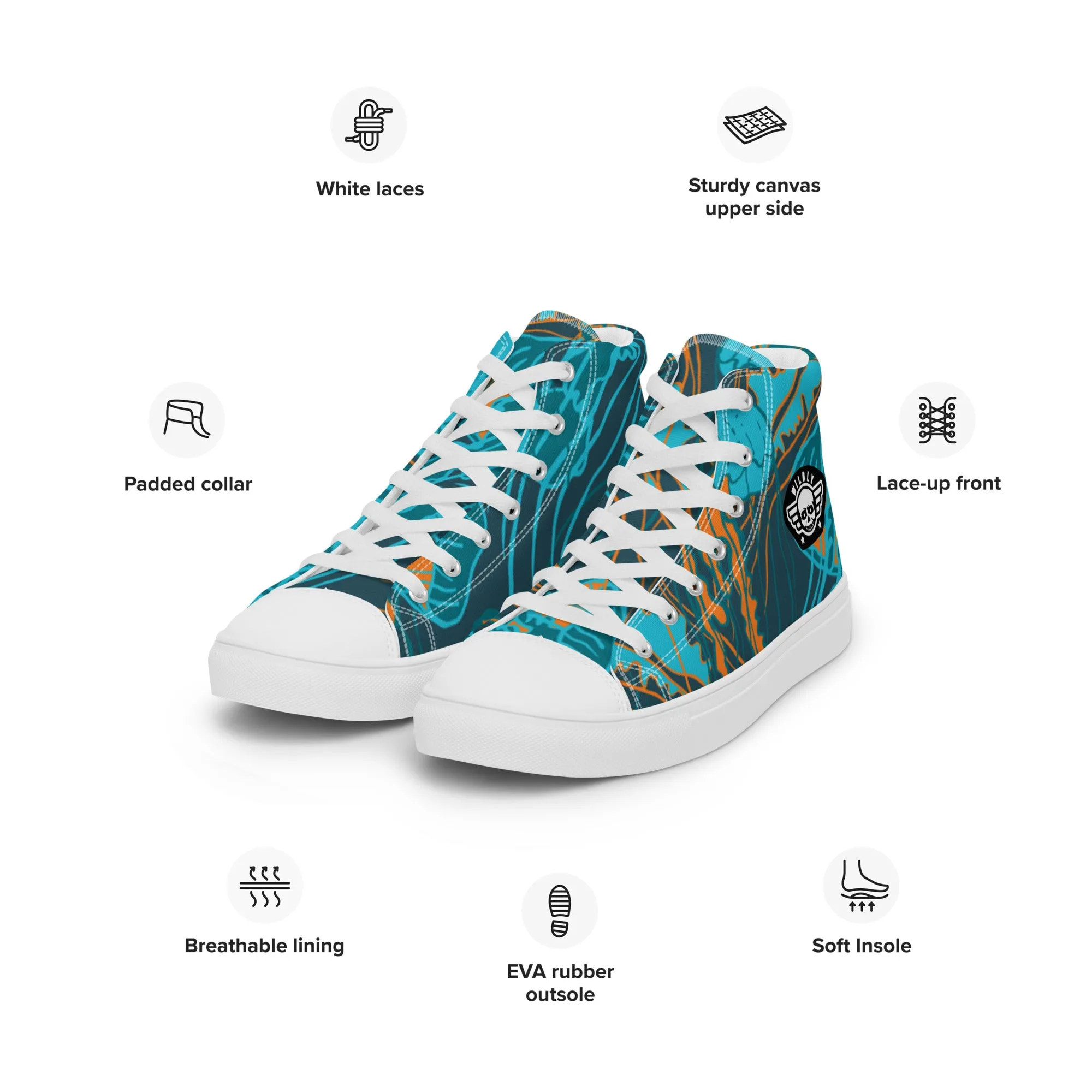 Jellyfish Mens high top canvas shoes