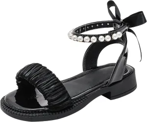 Kids Baby Girl's Sandals Fashion Pearl Bow Design With Princess Dress Princess Shoes Little Child/Big Water Shoes