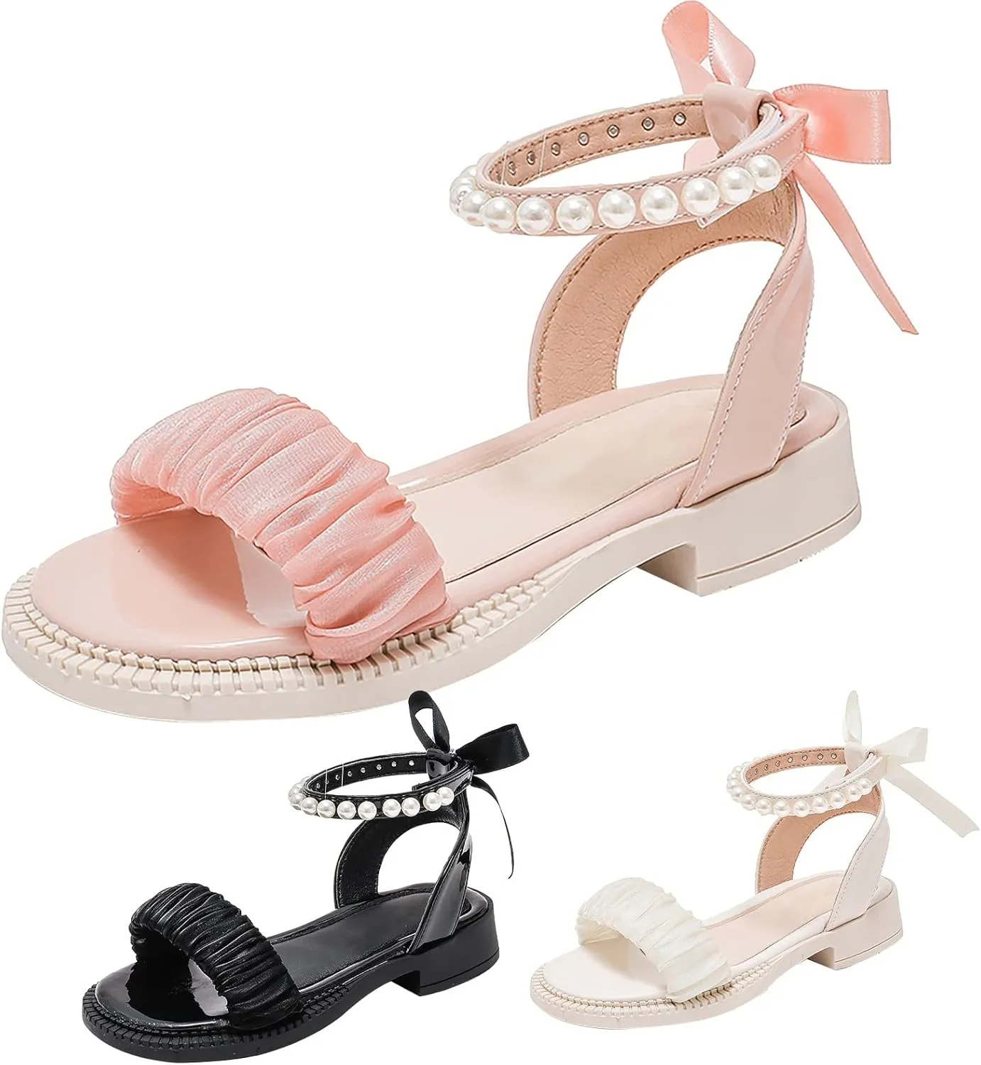 Kids Baby Girl's Sandals Fashion Pearl Bow Design With Princess Dress Princess Shoes Little Child/Big Water Shoes