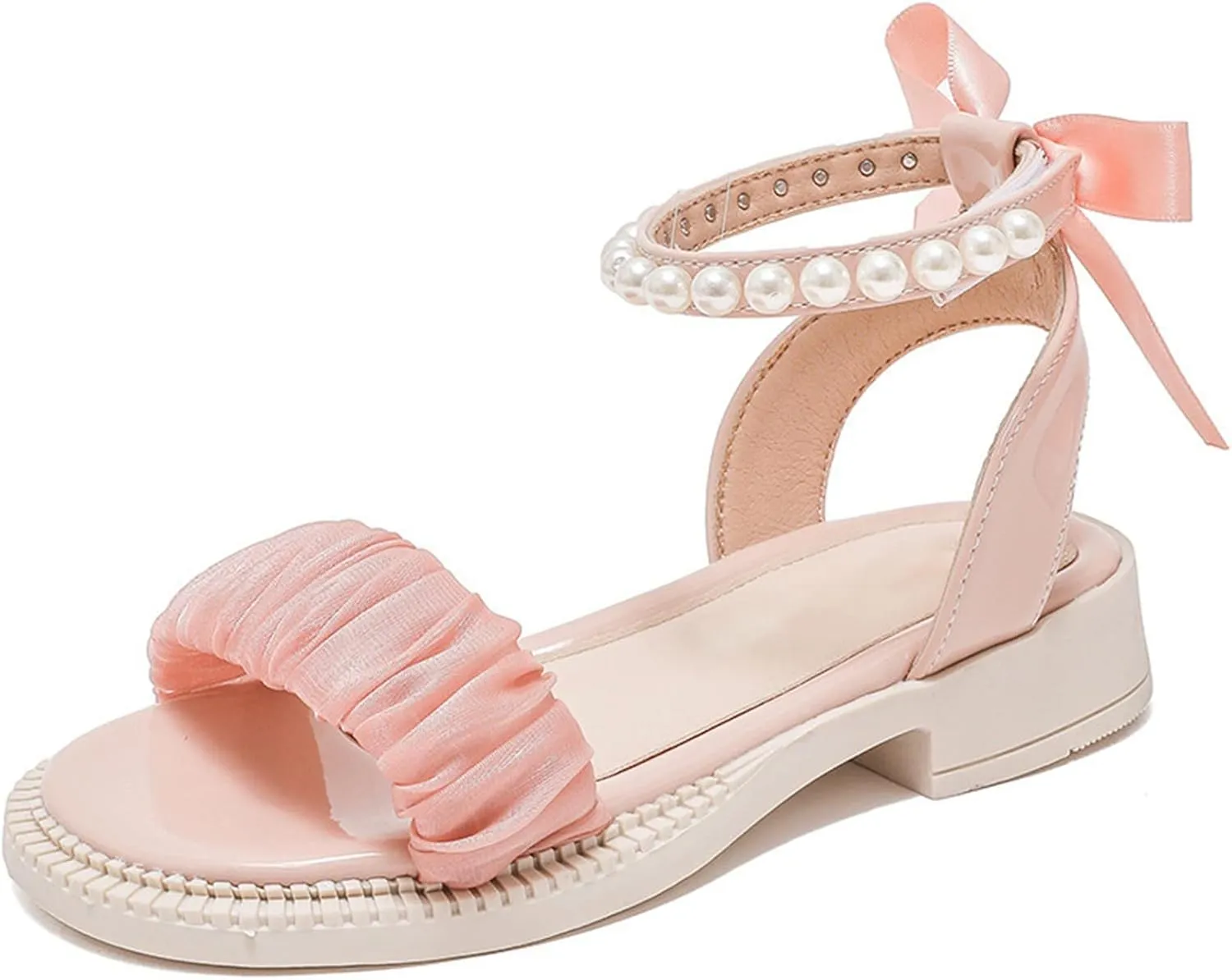 Kids Baby Girl's Sandals Fashion Pearl Bow Design With Princess Dress Princess Shoes Little Little Girl Dress