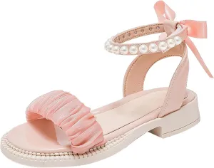 Kids Baby Girl's Sandals Fashion Pearl Bow Design With Princess Dress Princess Shoes Little Little Girl Dress