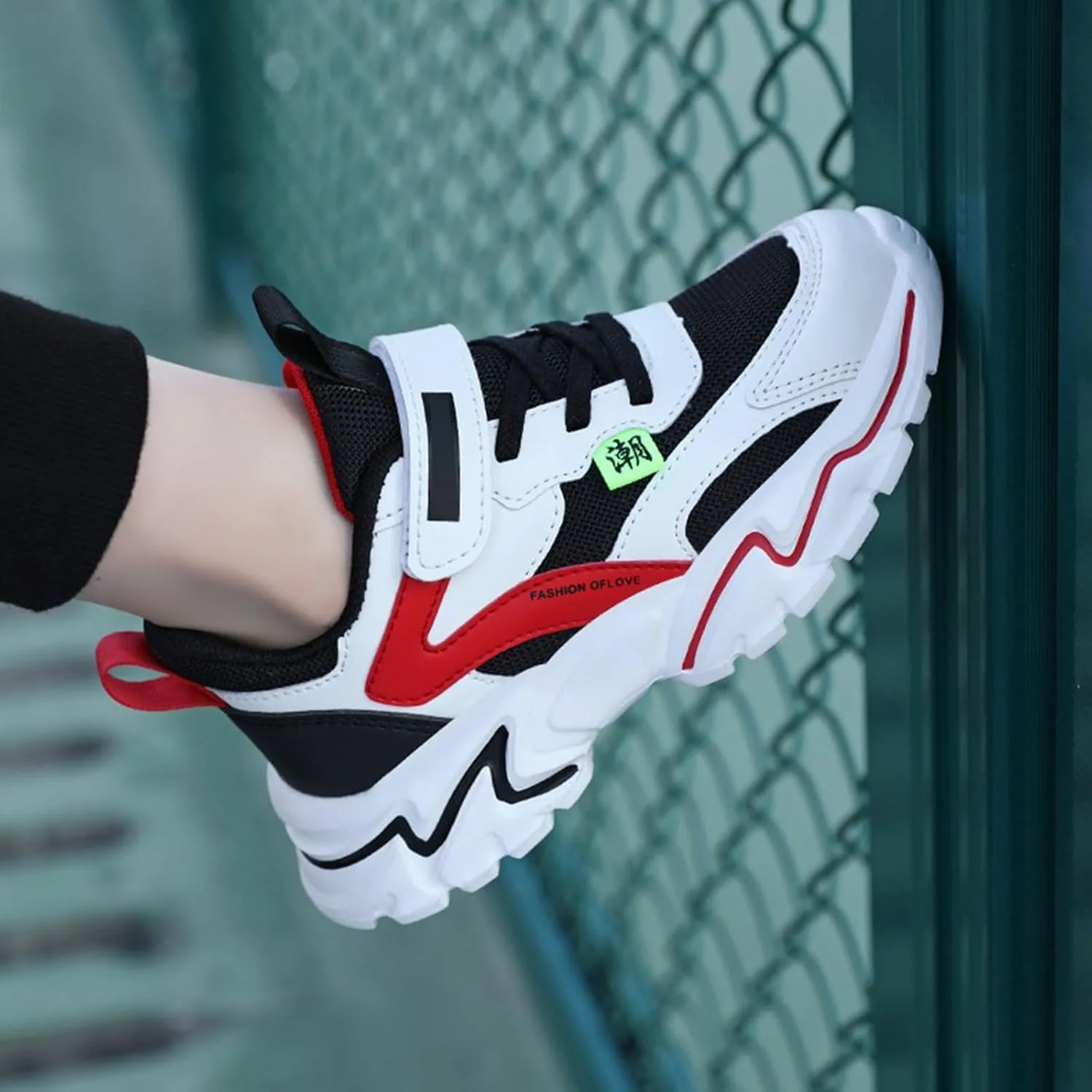 Kids Comfortable Basketball Shoes Toddler Boys Girls Air Cushion Sneakers Mid Top Training Sneakers Non-Slip Sports Shoes