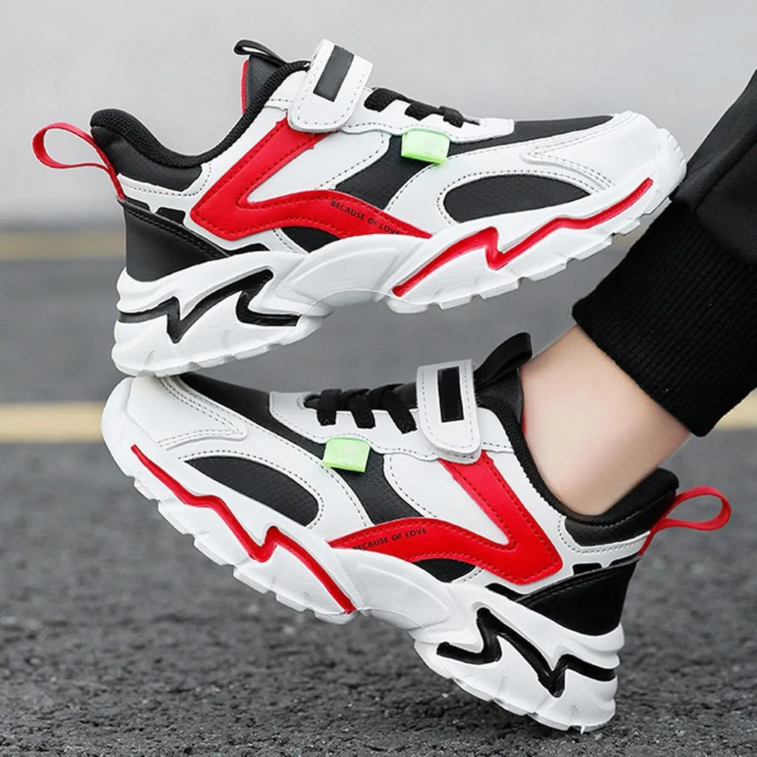 Kids Comfortable Basketball Shoes Toddler Boys Girls Air Cushion Sneakers Mid Top Training Sneakers Non-Slip Sports Shoes