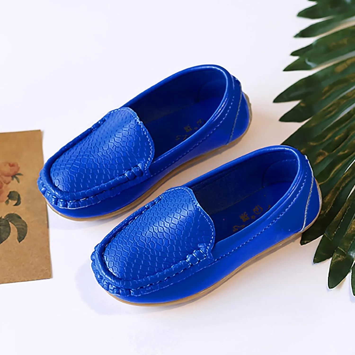 Kids Toddlers Boys Girls Leather Slip On Loafers Moccasin Boat Dress Shoes Dress Flat Little Girls Casual Baby Shoes