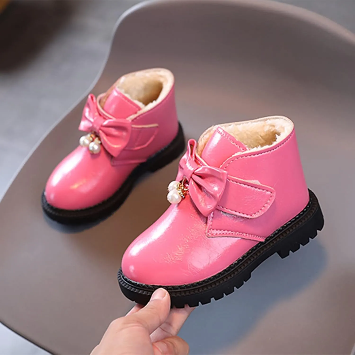 Lace Boots for Girls Fashion Autumn and Winter Girls Snow Boots Thick Bottom Non Slip Warm and Snow Boots Girls Size 3