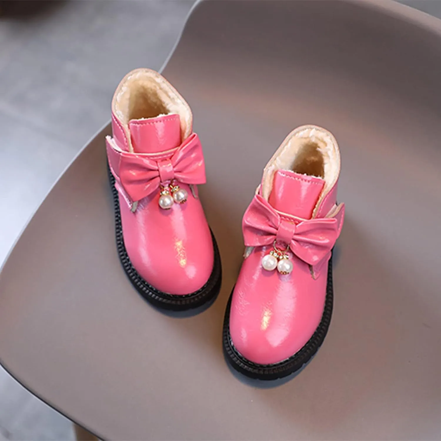 Lace Boots for Girls Fashion Autumn and Winter Girls Snow Boots Thick Bottom Non Slip Warm and Snow Boots Girls Size 3