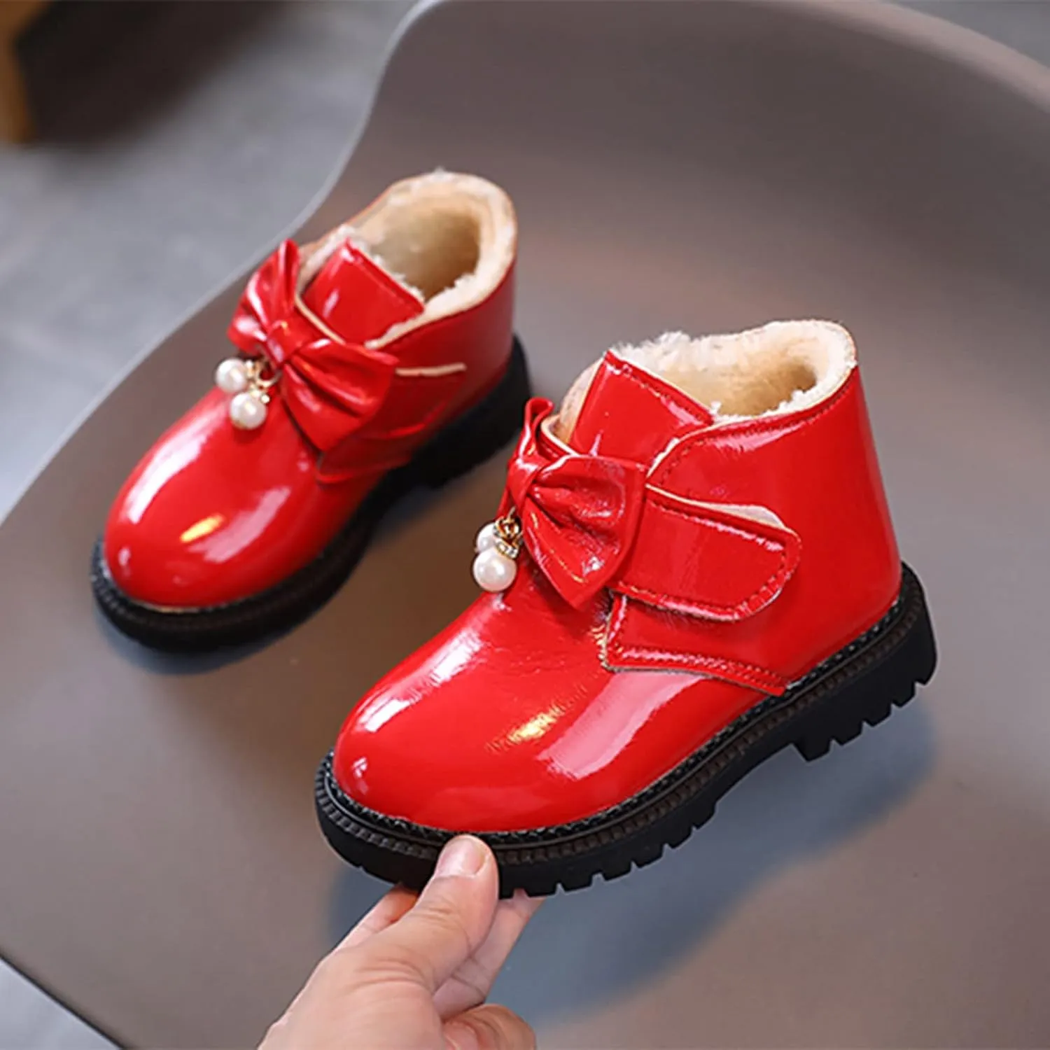 Lace Boots for Girls Fashion Autumn and Winter Girls Snow Boots Thick Bottom Non Slip Warm and Snow Boots Girls Size 3