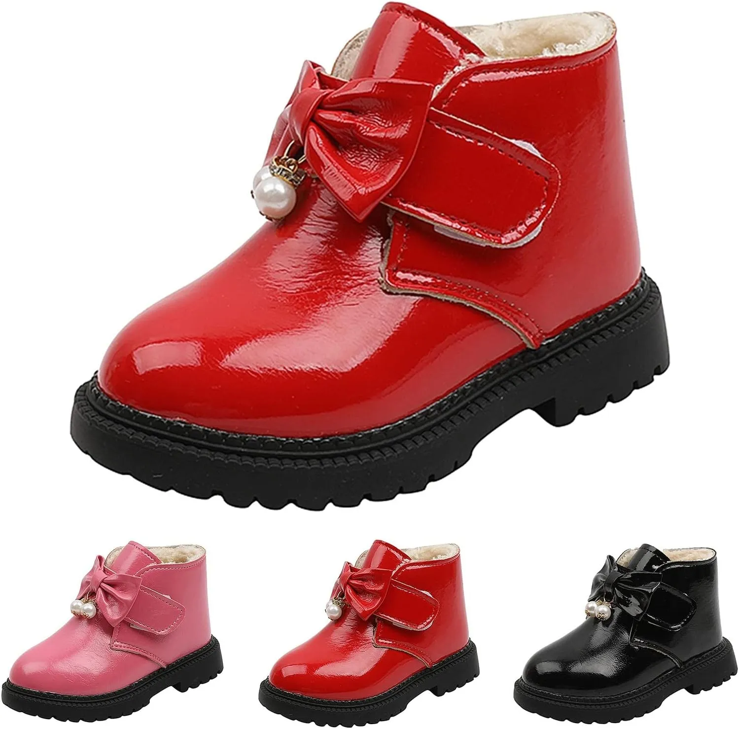 Lace Boots for Girls Fashion Autumn and Winter Girls Snow Boots Thick Bottom Non Slip Warm and Snow Boots Girls Size 3