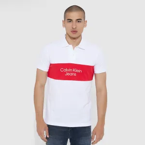 Logo Colorblock Polo - White