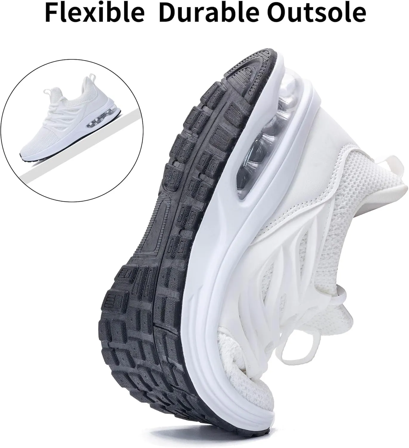 MAFEKE Womens Air Running Shoes Tennis Walking Sneakers Athletic Sport Shoes Lightweight Slip On Footwear for Gym Jogging Size 5.5-11
