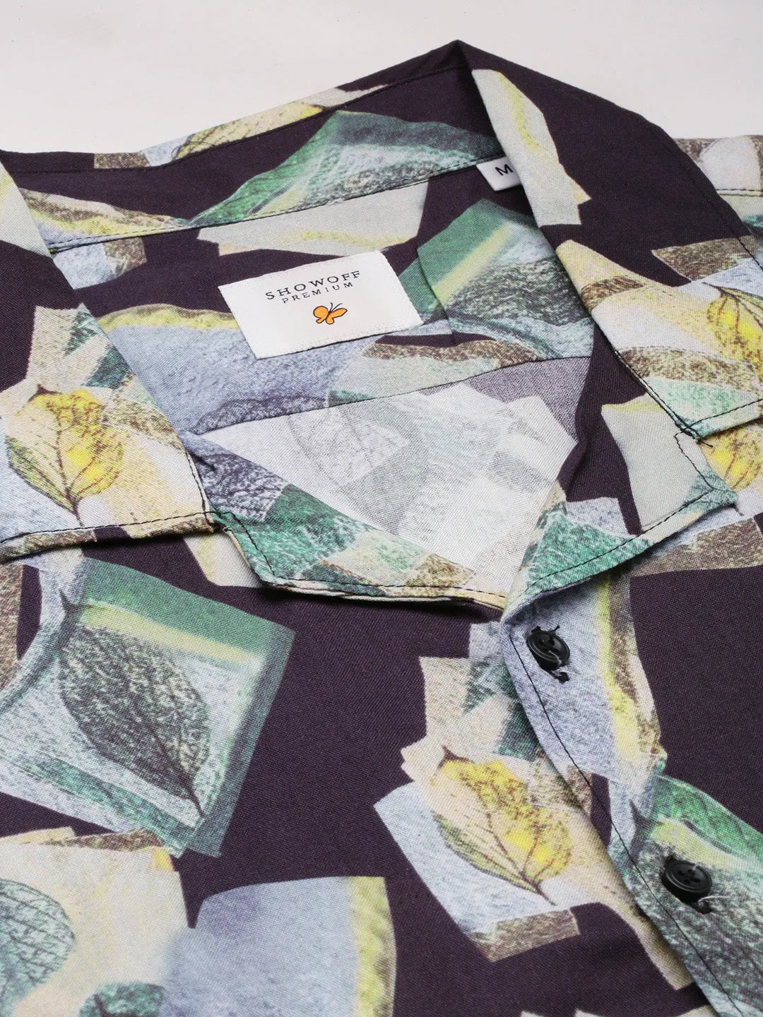 Men Multi Shirt Collar Abstract Printed Shirt & Shorts Co-Ords Set