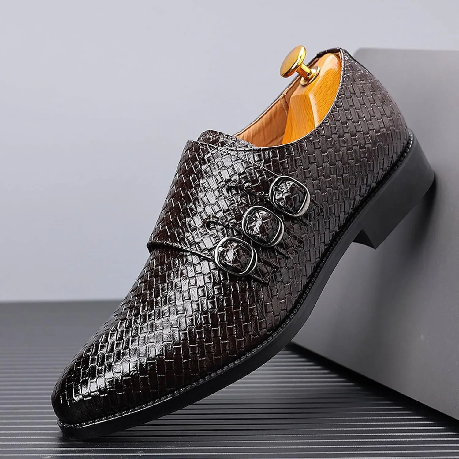 Men's Business Attire Casual Shoes British Pointed Solid Color Lace Up Leather Shoes Mens Casual Shoes 10