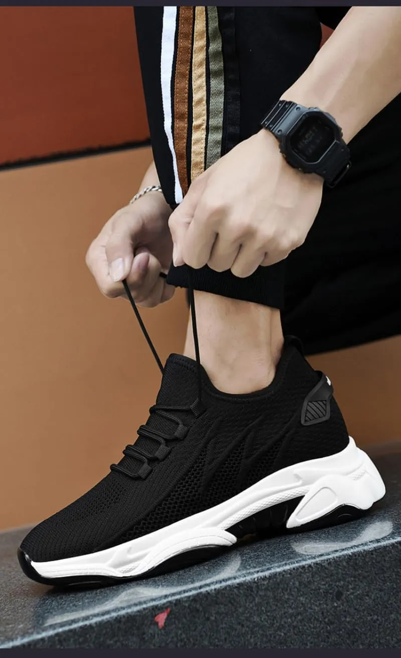 Men's Elevator Sneakers,Hidden Height Increase Breathable Mesh Lightweight Athletic for Men Comfort Work Trainers