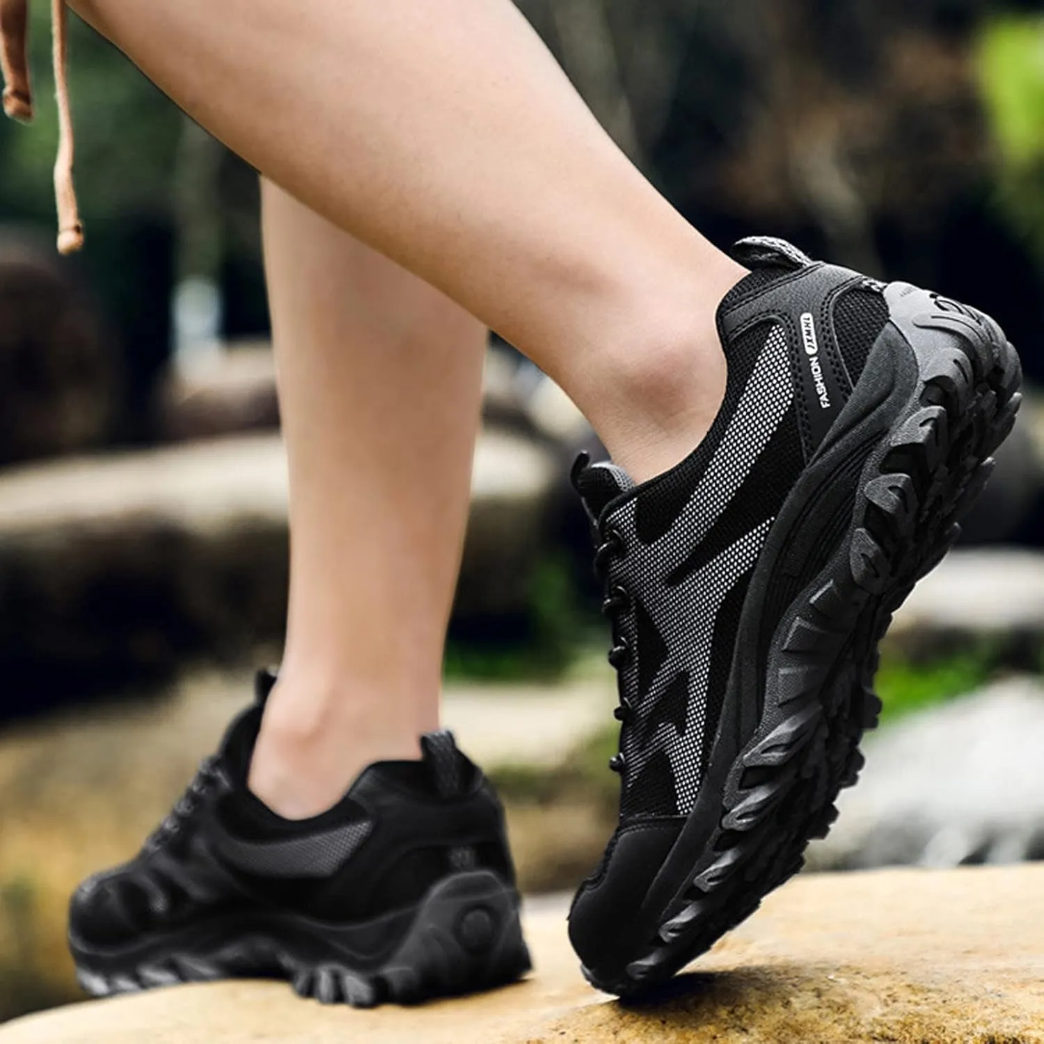 Mens Waterproof Outdoor Hiking Trekking Climbing Shoes Lightweight Breathable Trail Running Trainers