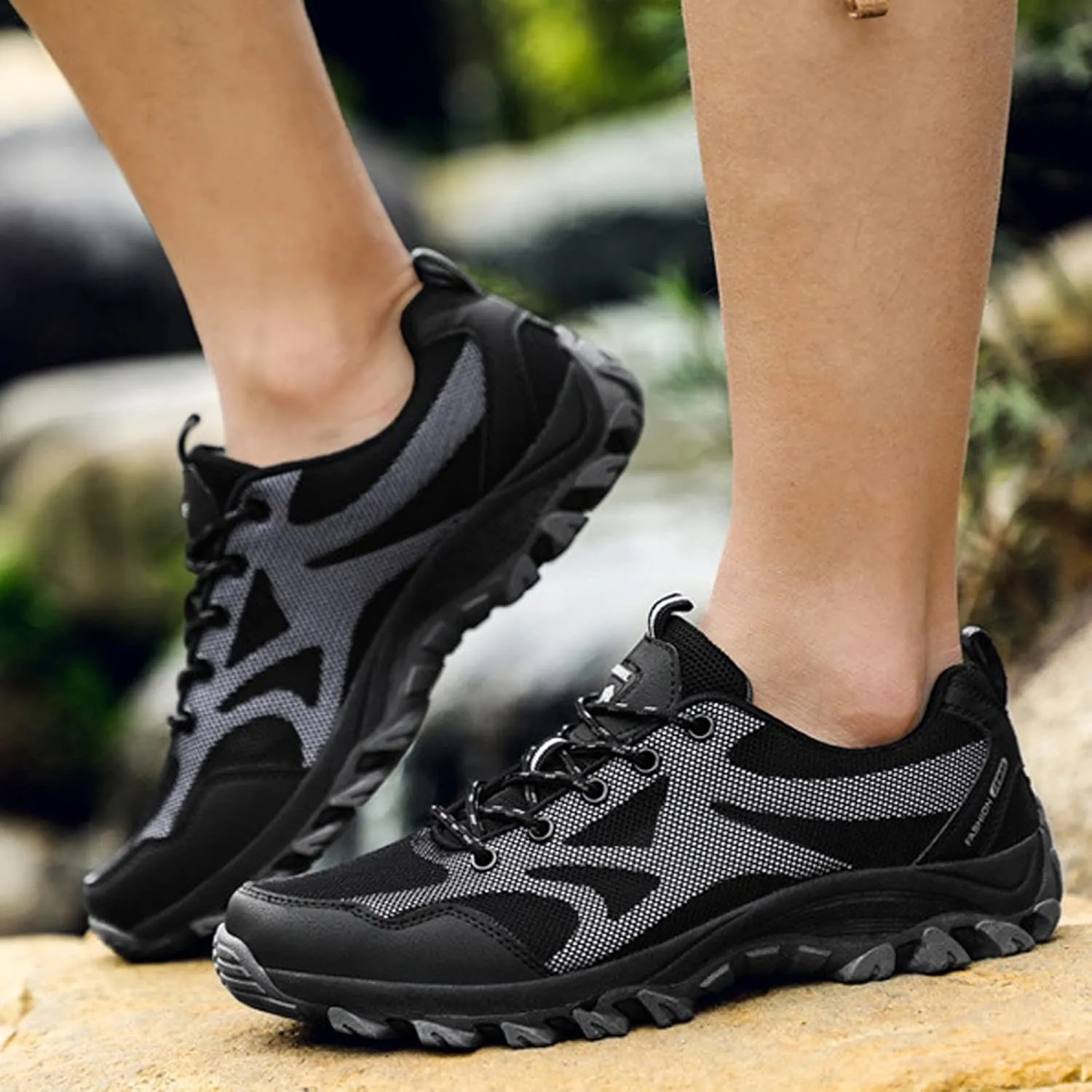 Mens Waterproof Outdoor Hiking Trekking Climbing Shoes Lightweight Breathable Trail Running Trainers