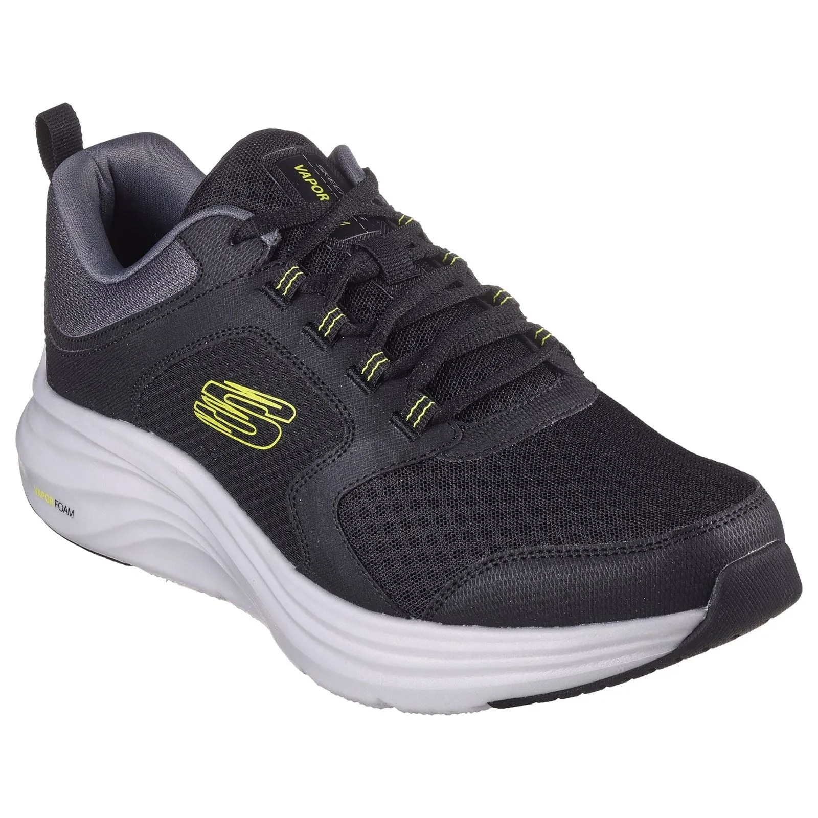 Men's Wide Fit Skechers 232628 Vapor Foam Trainers - Black/Lime