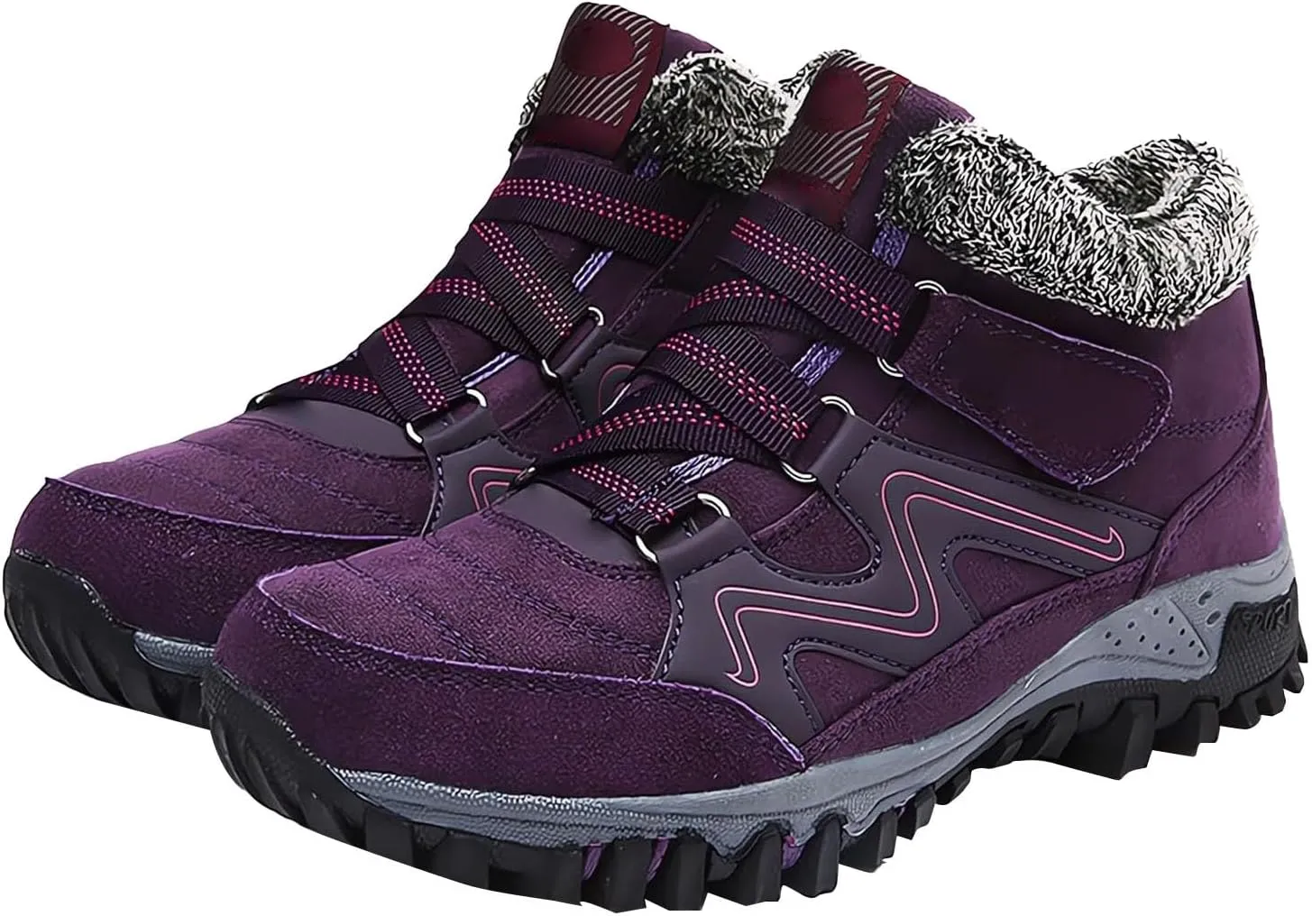 Men's Work Boots Soft Toe Hiking Sneakers Comfortable Warm Safety Shoes for Women Winter Wide Outdoor Shoes Slip on Loafers Hike Grounded Footwear