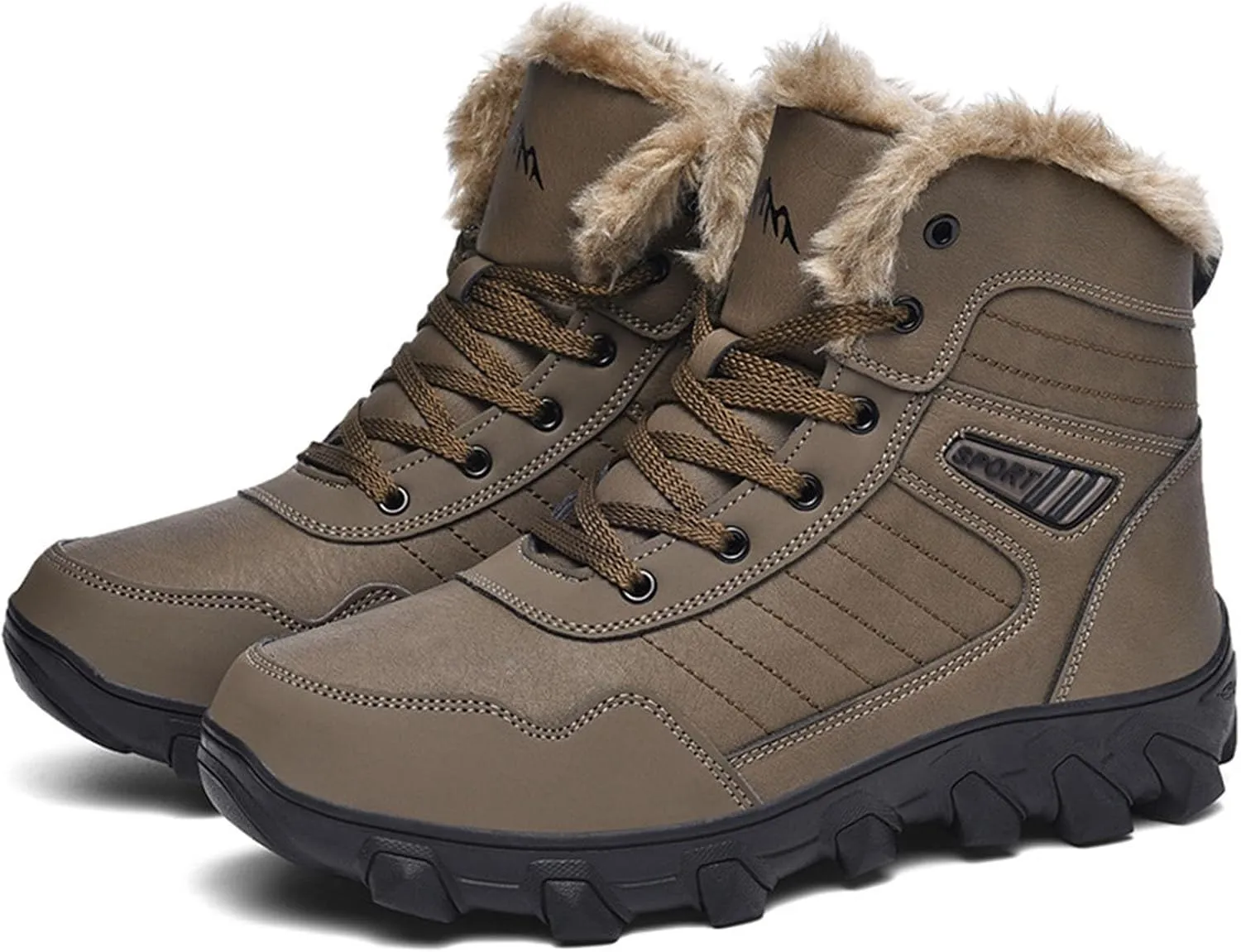 Men's Work Boots Wide Width Hiking Sneakers Warm Ankle Safety Shoes for Women Steel Toe Waterproof Outdoor Shoes Leather Comfortable Hike Grounded Footwear