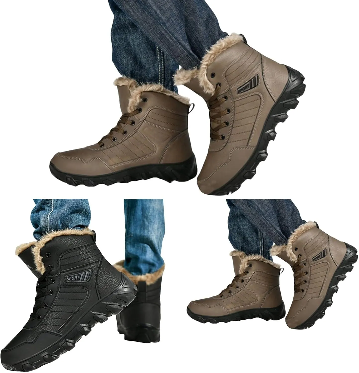 Men's Work Boots Wide Width Hiking Sneakers Warm Ankle Safety Shoes for Women Steel Toe Waterproof Outdoor Shoes Leather Comfortable Hike Grounded Footwear