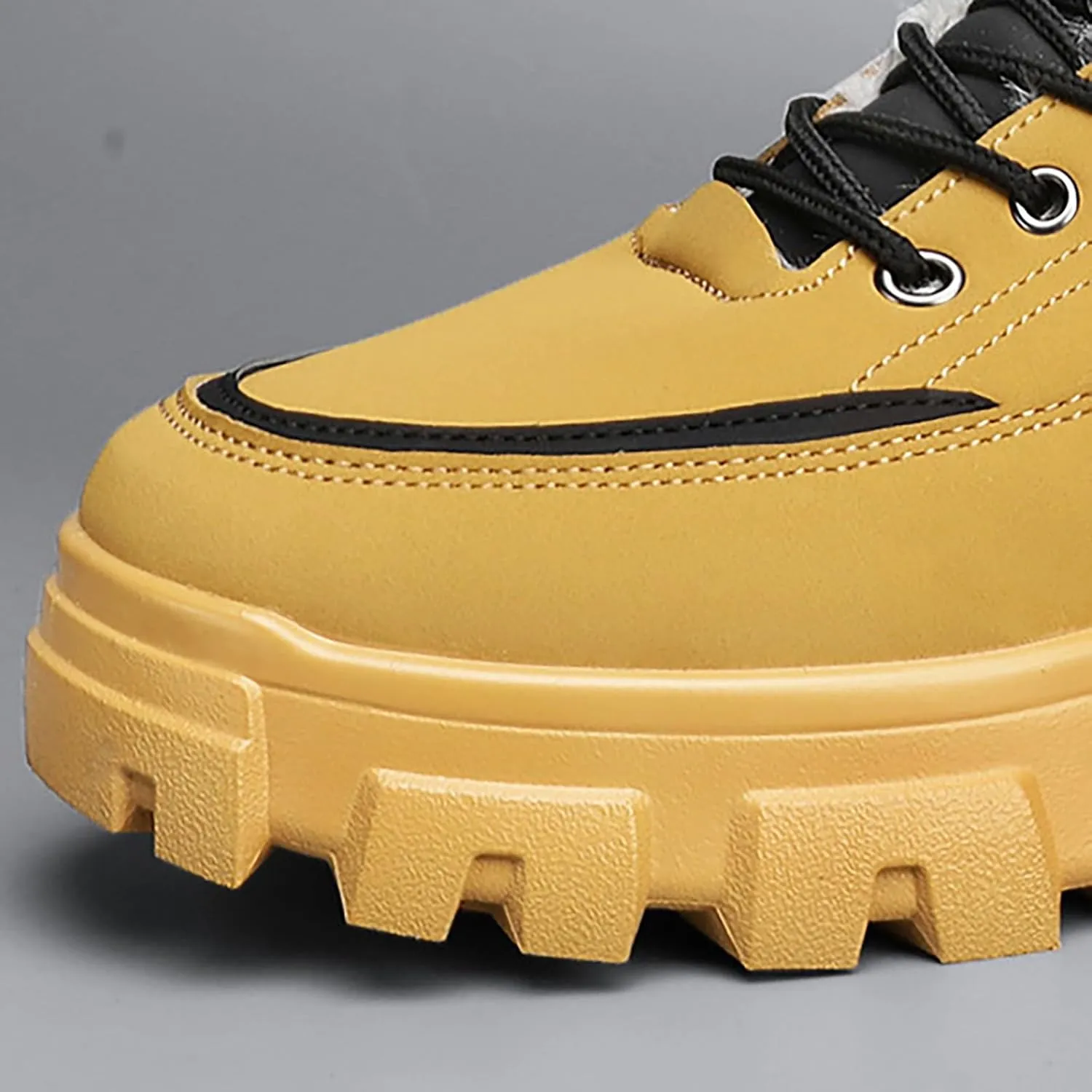 Men's Work Boots Wide Width Hiking Sneakers Warm Ankle Womens Safety Toe Shoes Slip Resistant Wide Outdoor Shoes Slip on Loafers Hike Grounded Footwear