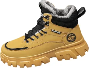 Men's Work Boots Wide Width Hiking Sneakers Warm Ankle Womens Safety Toe Shoes Slip Resistant Wide Outdoor Shoes Slip on Loafers Hike Grounded Footwear