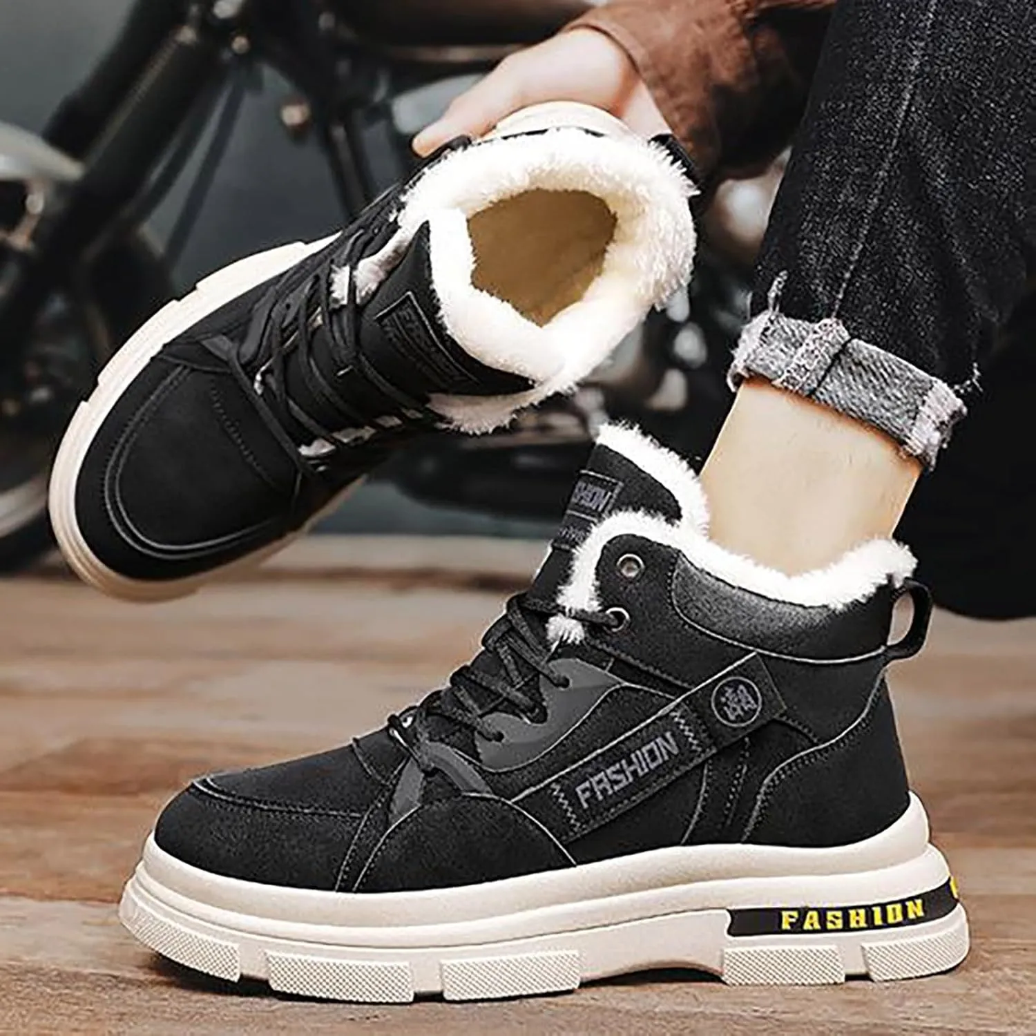 Men's Work Boots with Zipper Hiking Sneakers Shoes with Hook Loop Women Safety Shoes Business Casual Slip On Platform Shoes Lightweight Comfortable Hike Grounded Footwear