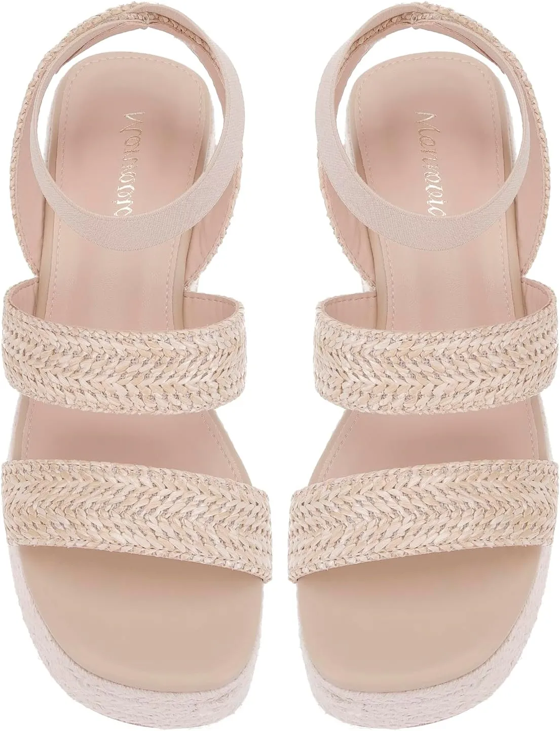 Monrovia Women's Platform Wedge Espadrille Sandals, Ankle Strap Beach Sandals