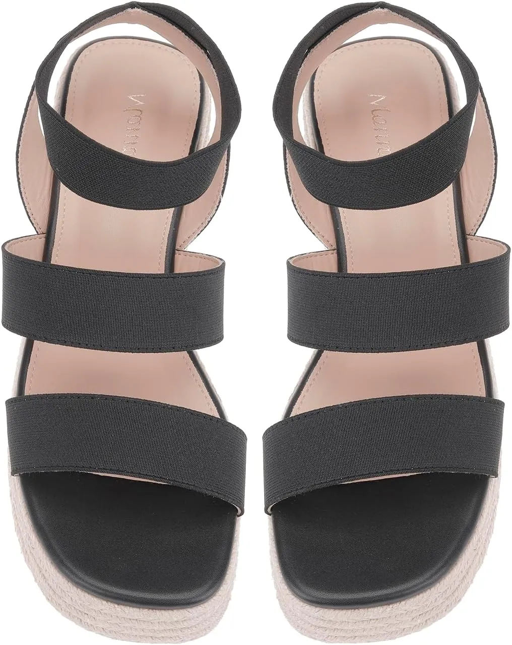 Monrovia Women's Platform Wedge Espadrille Sandals, Ankle Strap Beach Sandals