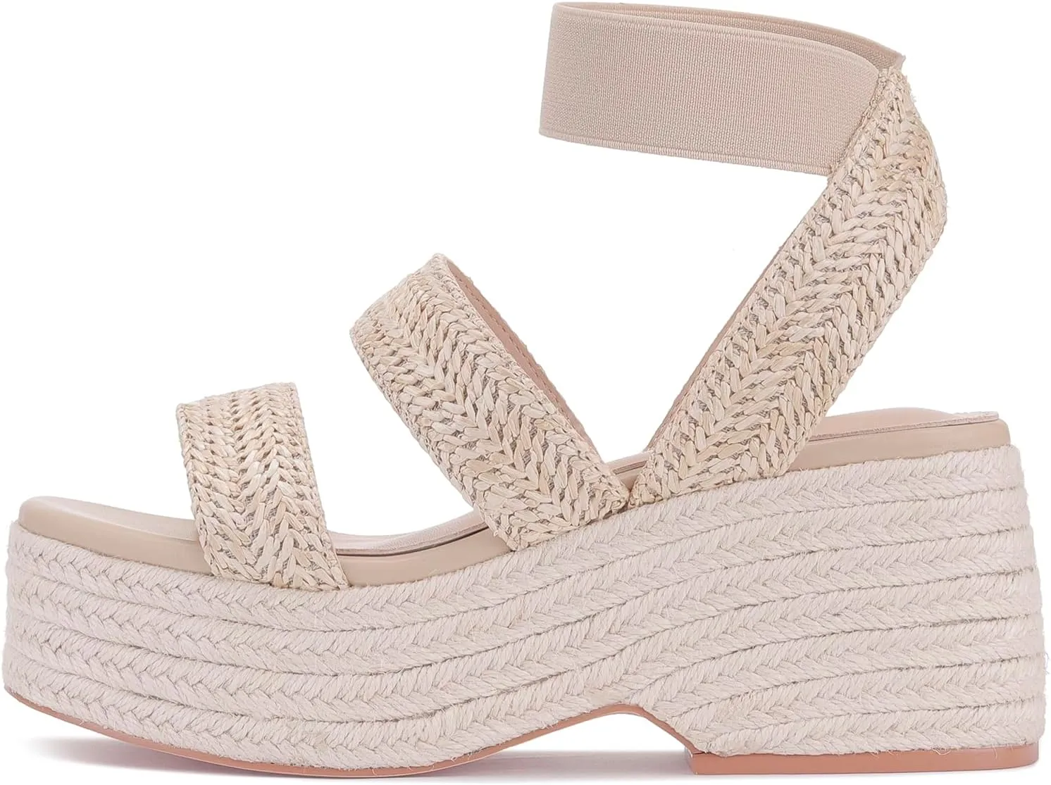 Monrovia Women's Platform Wedge Espadrille Sandals, Ankle Strap Beach Sandals