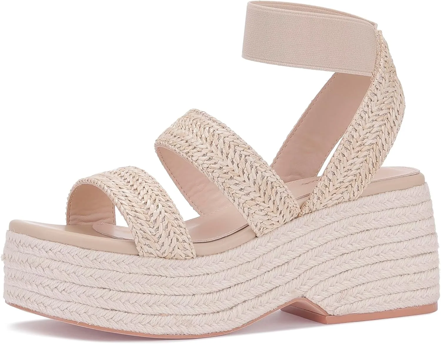 Monrovia Women's Platform Wedge Espadrille Sandals, Ankle Strap Beach Sandals
