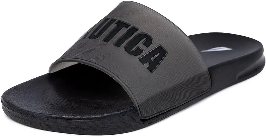 Nautica Men's Slide Sandals  Comfortable Slip-On Pool & Beach Shoes with Cushioned Footbed for Casual Wear