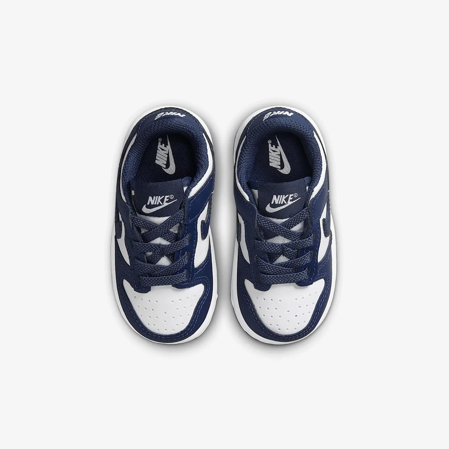 Nike Dunk Low Baby/Toddler Shoes (FB9107-116, White/White/Midnight Navy)