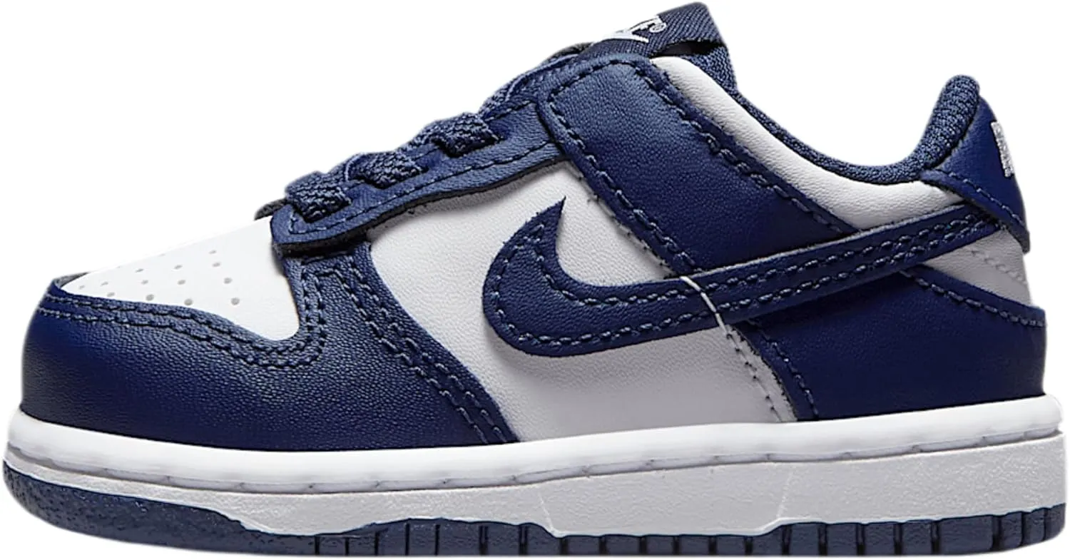 Nike Dunk Low Baby/Toddler Shoes (FB9107-116, White/White/Midnight Navy)