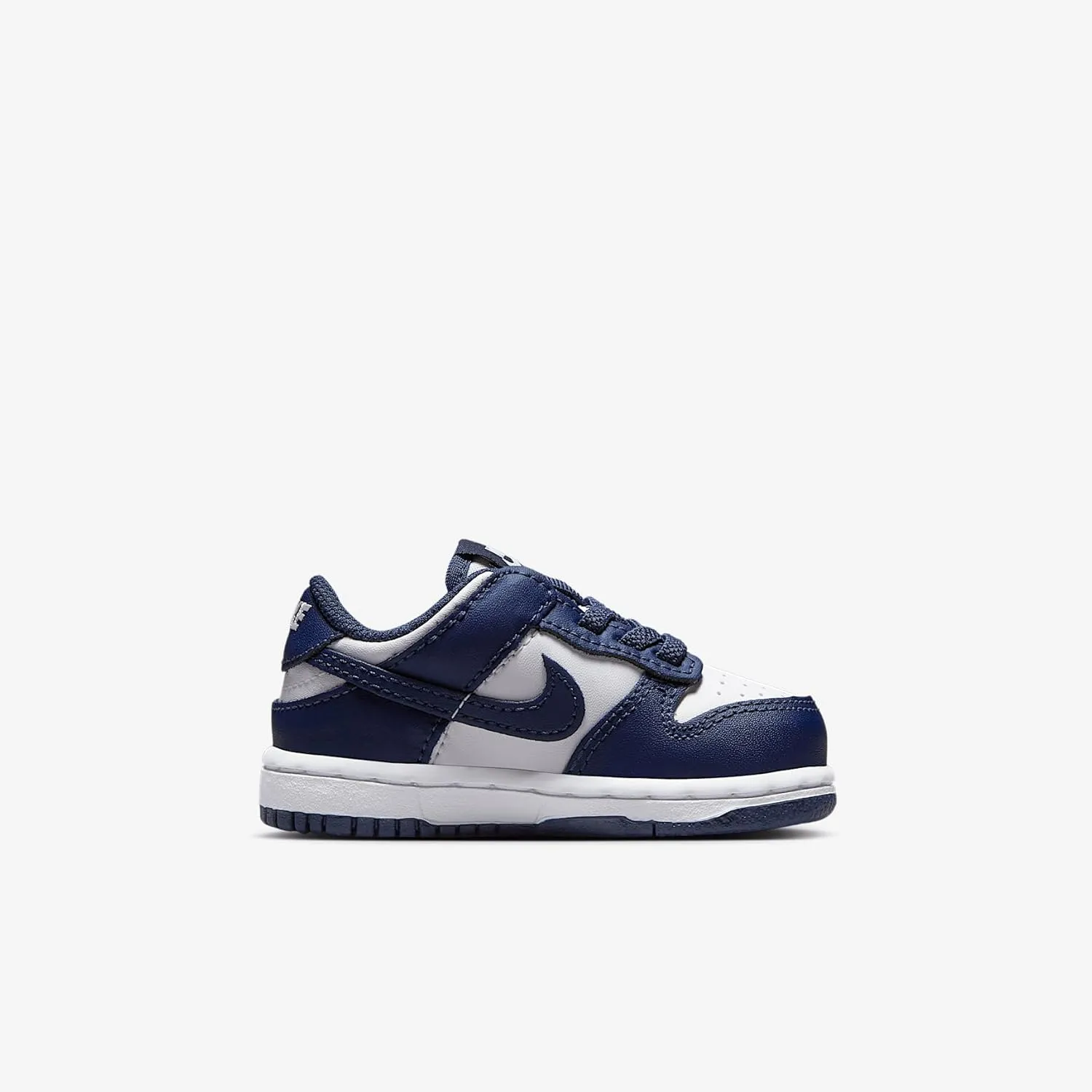 Nike Dunk Low Baby/Toddler Shoes (FB9107-116, White/White/Midnight Navy)
