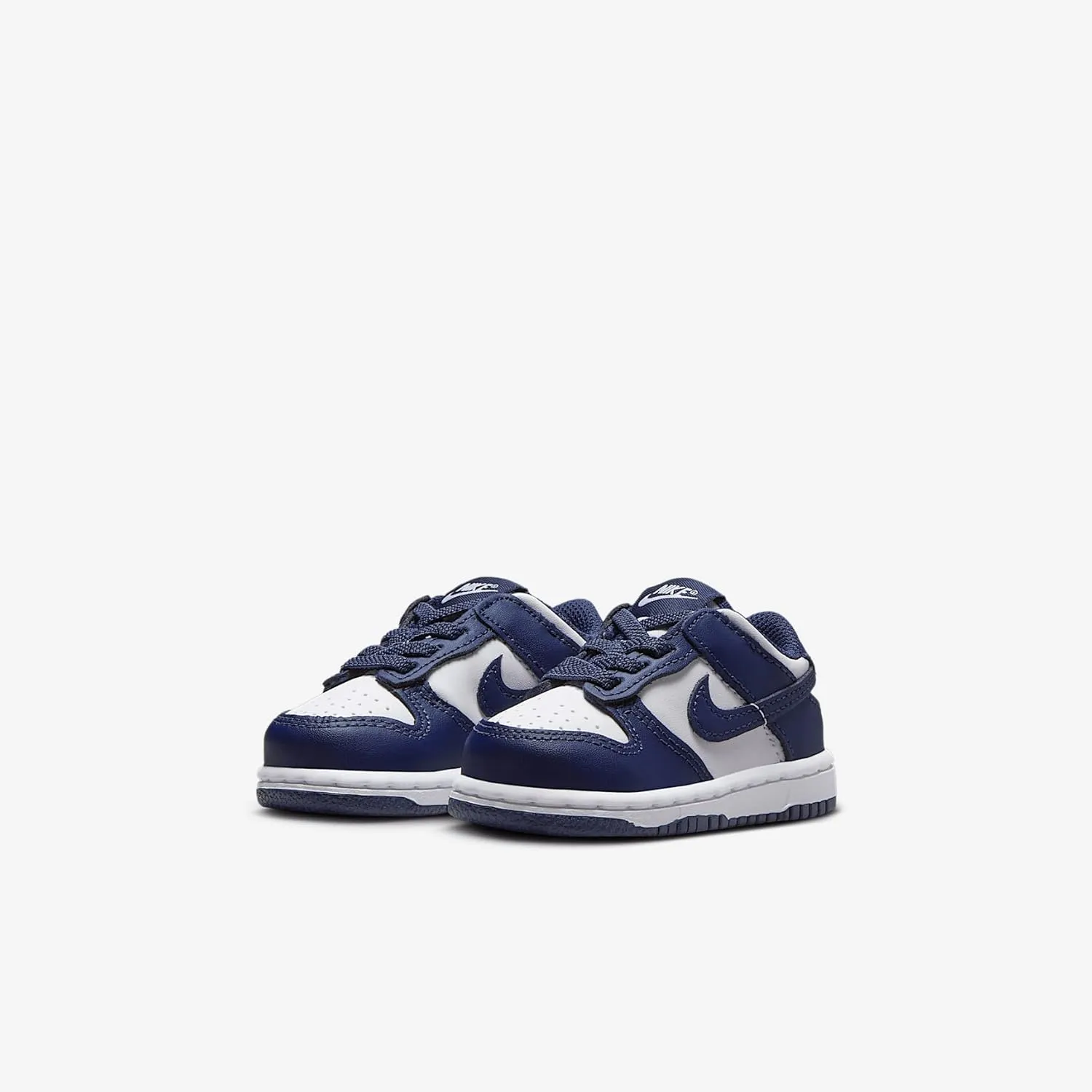 Nike Dunk Low Baby/Toddler Shoes (FB9107-116, White/White/Midnight Navy)