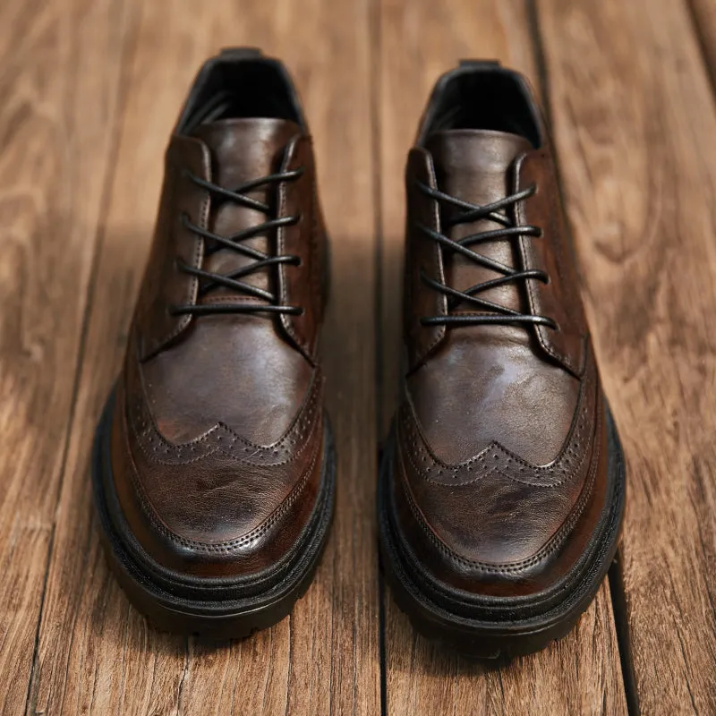 Retro High-Top Leather Shoes